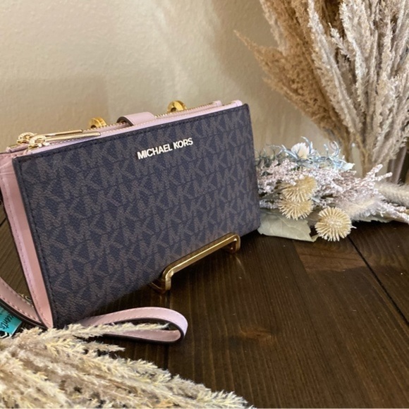 New Michael Kors large jet set double zipper wallet wristlet - Picture 11 of 13